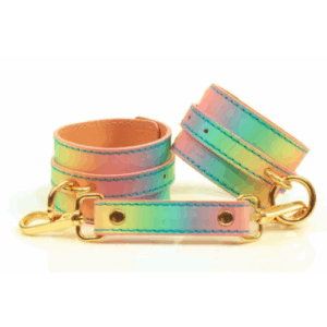Esposas arcoíris pastel con acabados dorados – coquetas, suaves y resistentes 🌈💛
