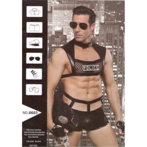 Conjunto policía sexy 👮‍♂️  para hombre con esposas y gafas 🔥 (unitalla)