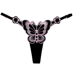 Tanga sexy mariposa bordada 🦋 Ajustable y ultra femenina