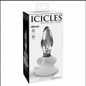 Plug anal de cristal Icicles con base de silicón giratoria ✨ estimulación elegante y sofisticada